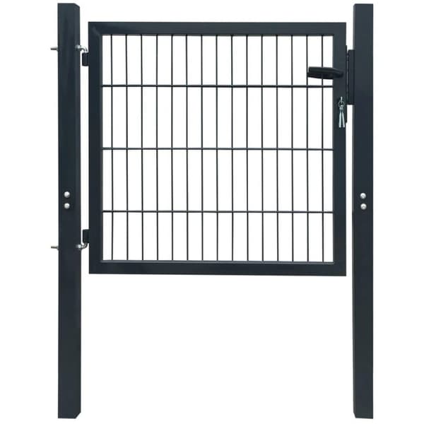 vidaXL Pihaportti teräs 105x150 cm antrasiitti