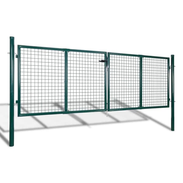 vidaXL havelåge 306 x 150 cm stål grøn