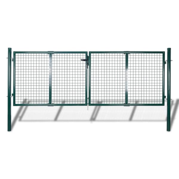 vidaXL Aitaportti teräs 306x175 cm vihreä
