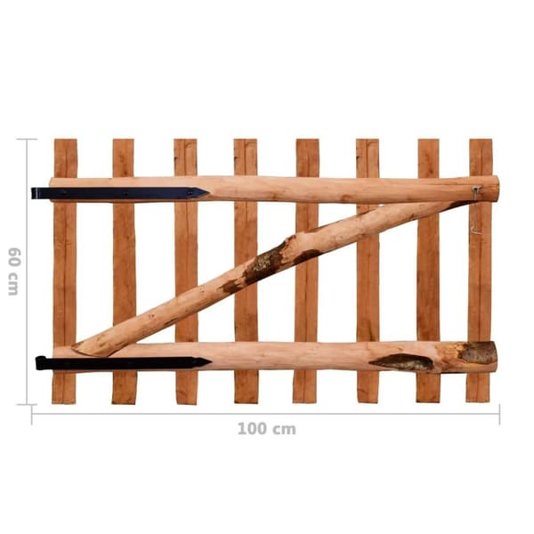 vidaXL Enkelgrind i impregnerat hasselträ 100x60 cm