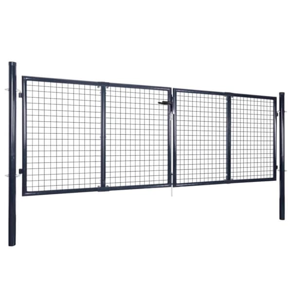 vidaXL havelåge i trådnet galvaniseret stål 289 x 100 cm grå