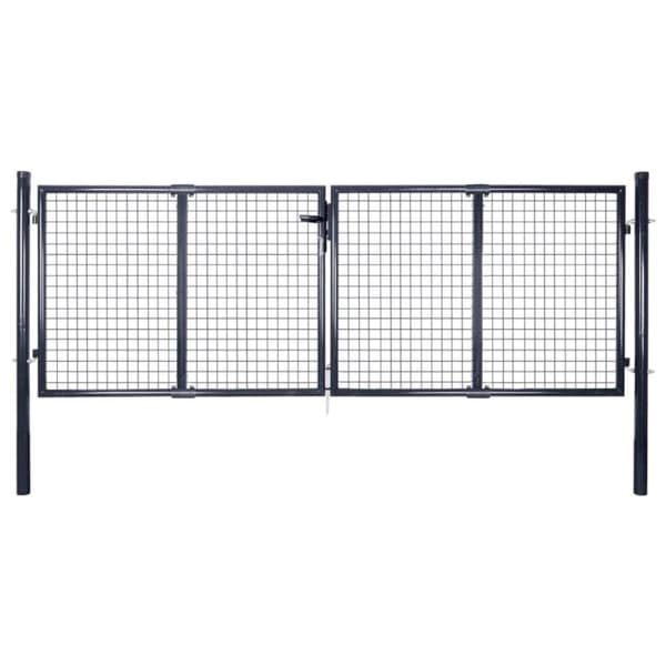 vidaXL havelåge i trådnet galvaniseret stål 289 x 100 cm grå