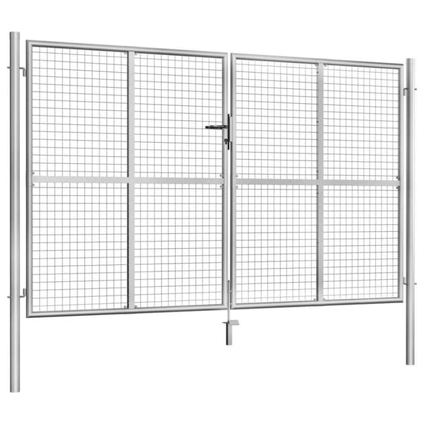 vidaXL havelåge galvaniseret stål 306 x 200 cm sølvfarvet