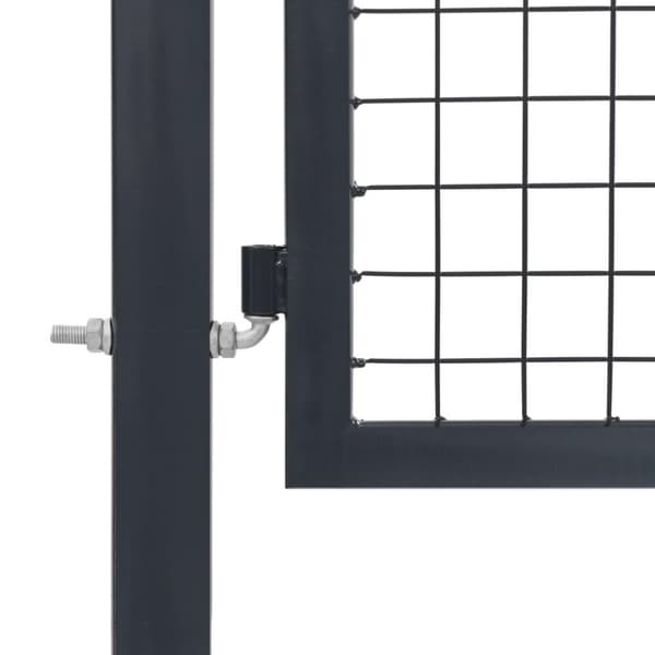 vidaXL Puutarhaportti tolpilla teräs 350x120 cm antrasiitti