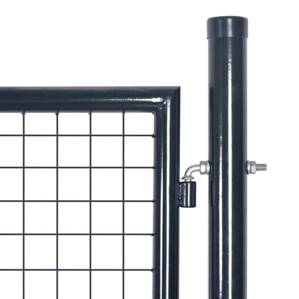 vidaXL havelåge i trådnet galvaniseret stål 85,5 x 100 cm grå