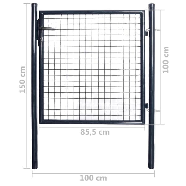 vidaXL havelåge i trådnet galvaniseret stål 85,5 x 100 cm grå
