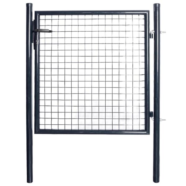 vidaXL havelåge i trådnet galvaniseret stål 85,5 x 100 cm grå