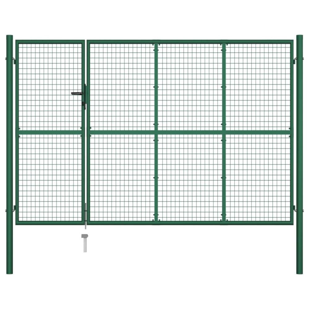 vidaXL Puutarhaportti teräs 350x200 cm vihreä