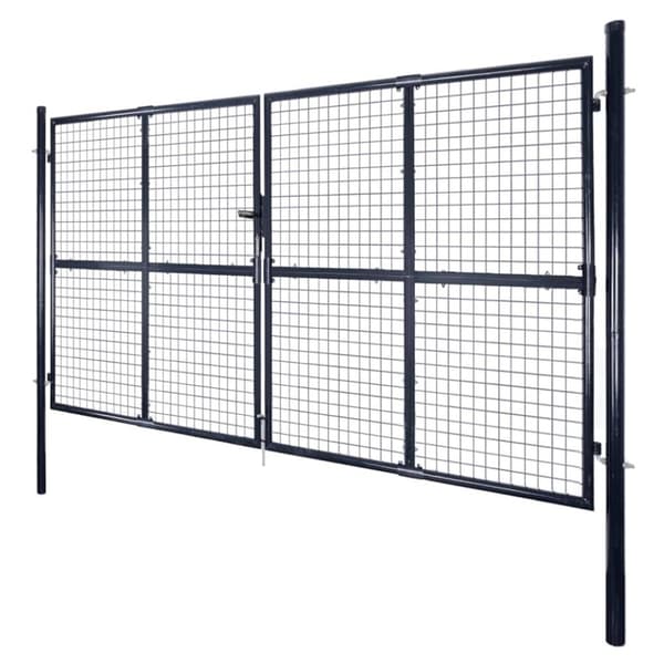 vidaXL havelåge i trådnet galvaniseret stål 289 x 175 cm grå