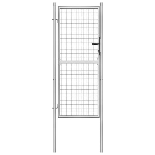 vidaXL Puutarhaportti galvanoitu teräs 105x250 cm hopea