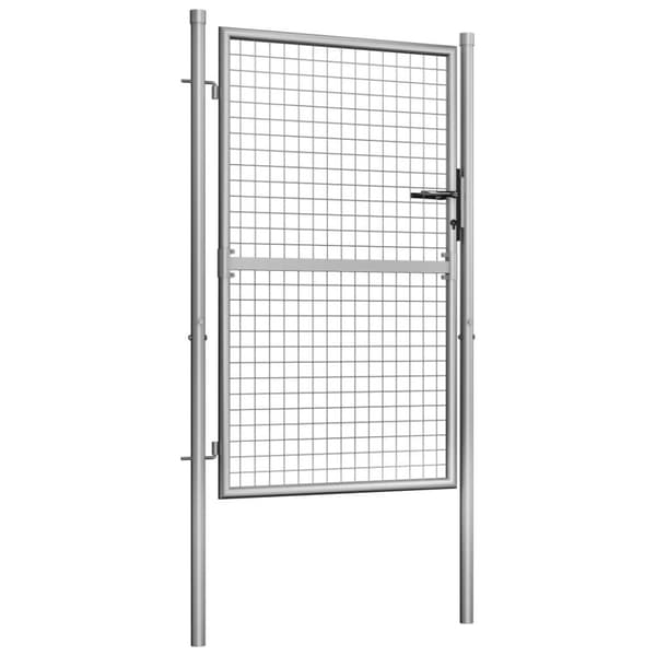 vidaXL havelåge galvaniseret stål 105x175 cm sølvfarvet