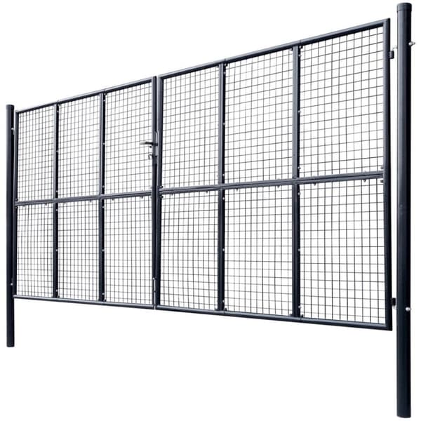 vidaXL havelåge i trådnet galvaniseret stål 400 x 200 cm grå