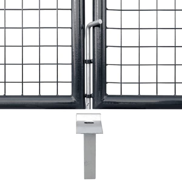 vidaXL Hageport netting galvanisert stål 400x175 cm grå