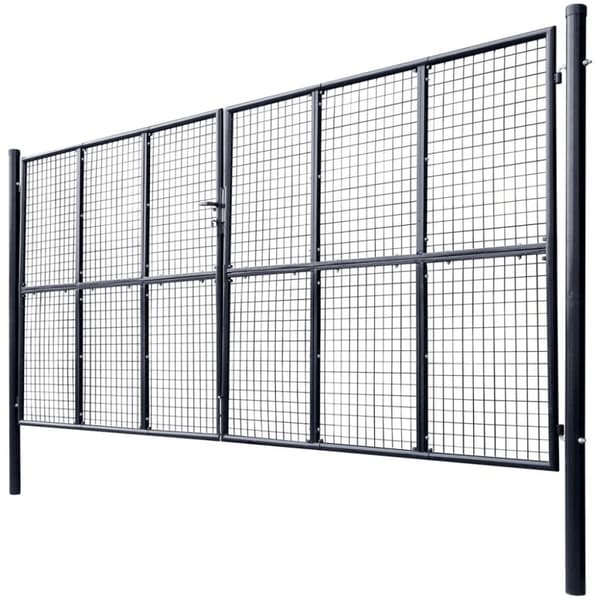 vidaXL Hageport netting galvanisert stål 400x175 cm grå