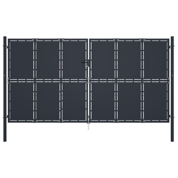 vidaXL Puutarhaportti teräs 400x175 cm antrasiitti