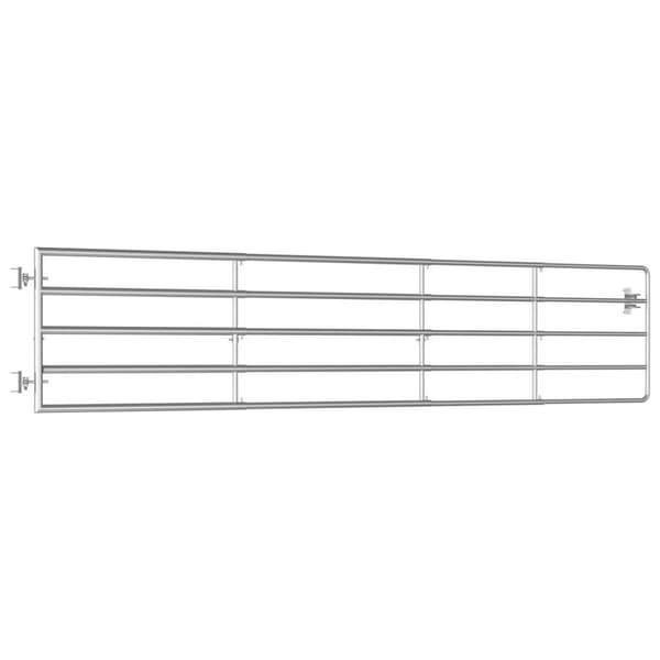 vidaXL 5 Jordeport stål (150-400)x90 cm sølv