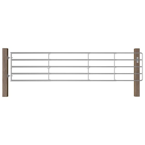 vidaXL 5-tankoinen peltoportti teräs (150-400)x90 cm hopea
