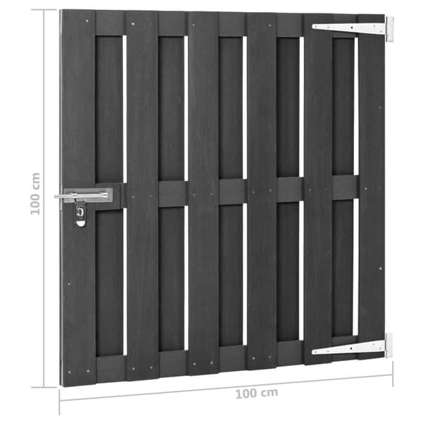 vidaXL Puutarhaportti WPC 100x100 cm harmaa