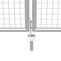 Miniatyrbild 4 av 5: vidaXL Trädgårdsgrind galvaniserat stål 415x150 cm silver