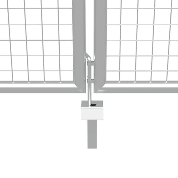 vidaXL Puutarhaportti galvanoitu teräs 415x150 cm hopea