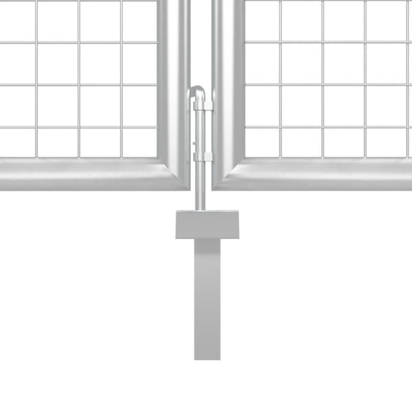 vidaXL Puutarhaportti teräs 500x100 cm hopea