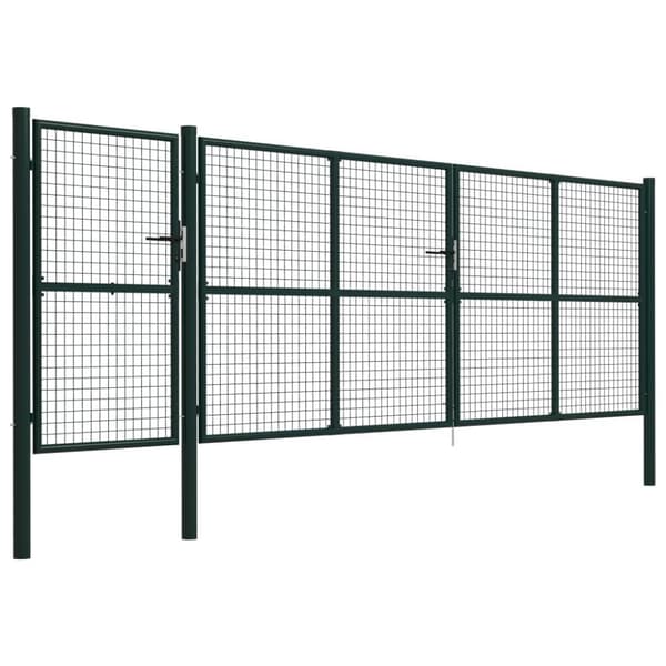 vidaXL havelåge 500 x 150 cm stål grøn