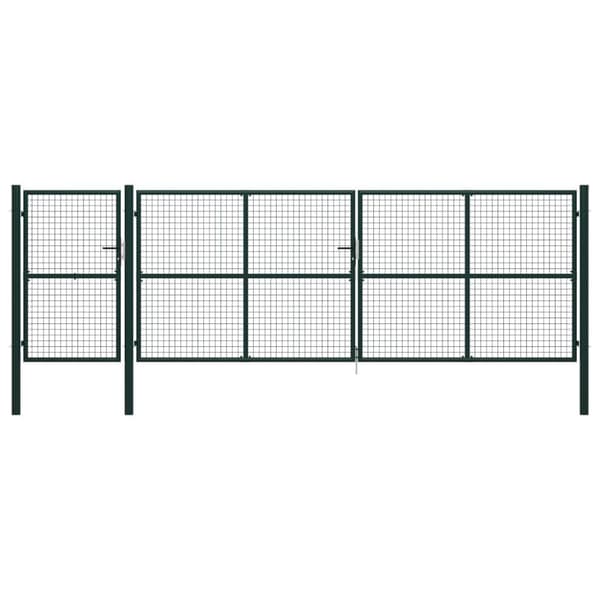 vidaXL Puutarhaportti teräs 500x150 cm vihreä