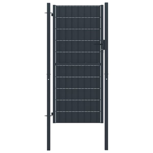 vidaXL Pihaportti PVC ja teräs 100x204 cm antrasiitti