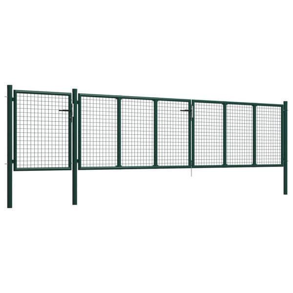 vidaXL Puutarhaportti teräs 500x100 cm vihreä