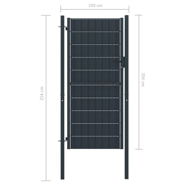 vidaXL Hageport PVC og stål 100x204 cm antrasitt