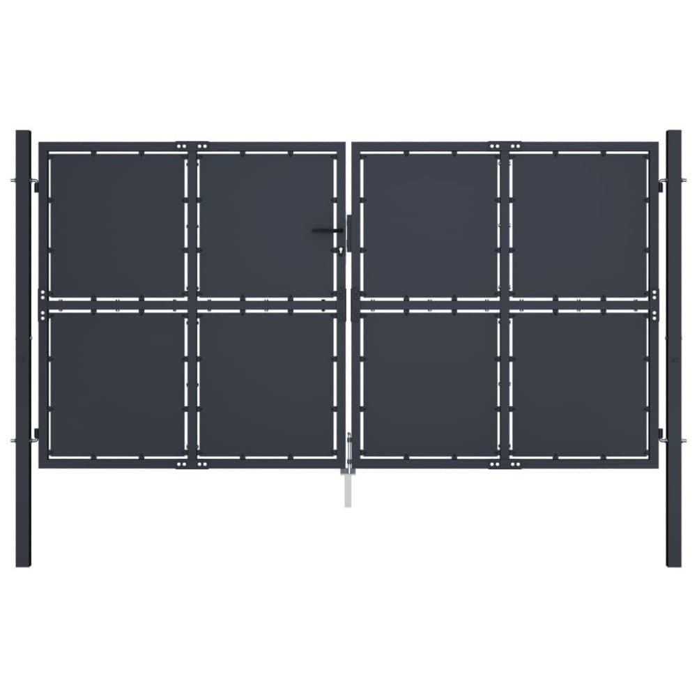 vidaXL Trädgårdsgrind stål 300x200 cm antracit