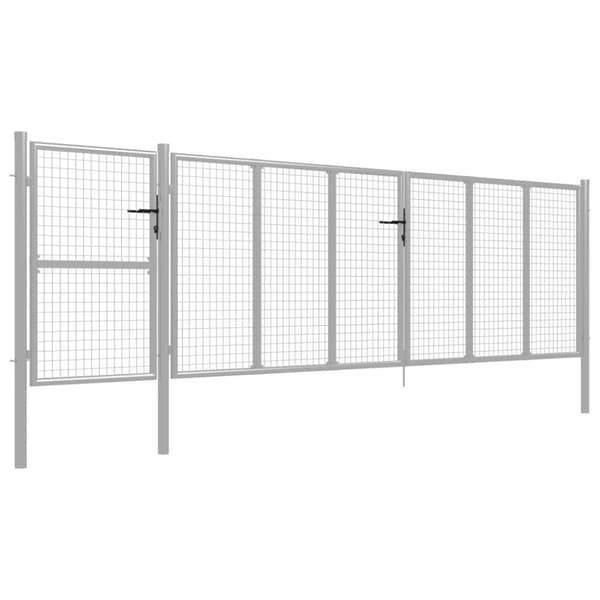 vidaXL havelåge 500 x 125 cm stål sølvfarvet