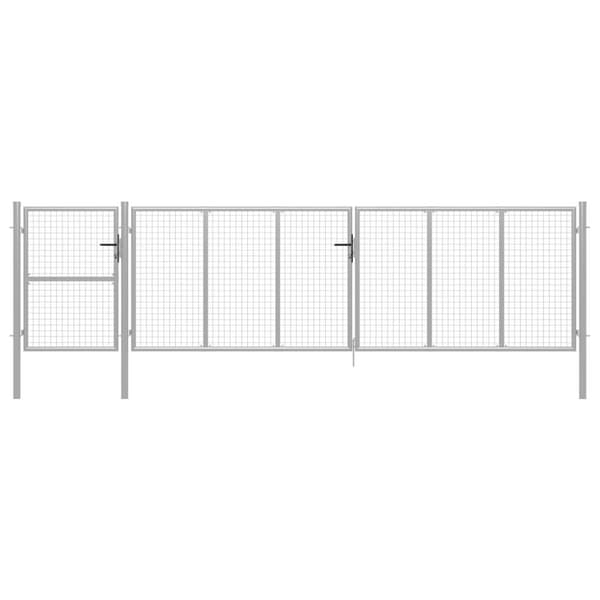vidaXL havelåge 500 x 125 cm stål sølvfarvet