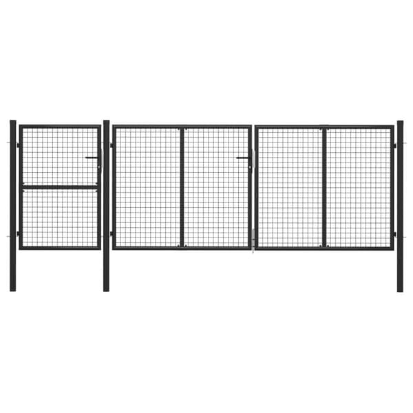 vidaXL havelåge 400 x 125 cm stål antracitgrå