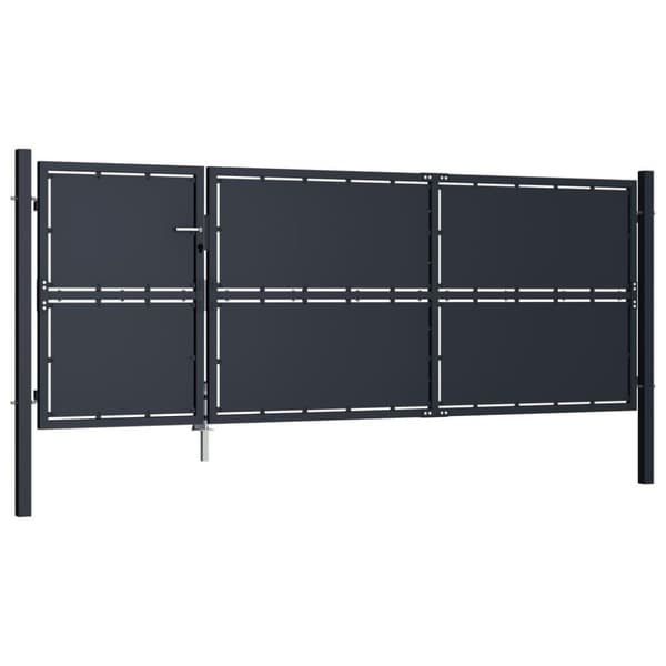 vidaXL Hageport stål 350x125 cm antrasitt