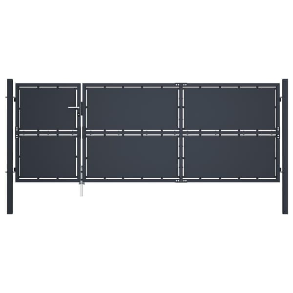 vidaXL Hageport stål 350x125 cm antrasitt