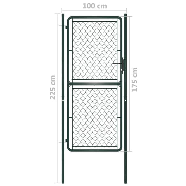 vidaXL Hageport stål 100x175 cm grønn