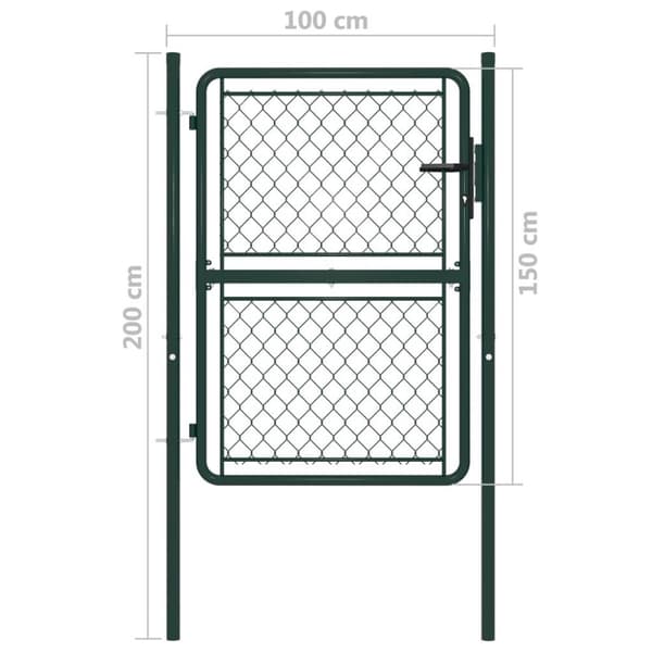 vidaXL Hageport stål 100x150 cm grønn
