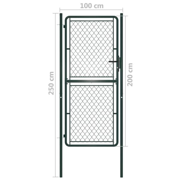 vidaXL Trädgårdsgrind stål 100x200 cm grön