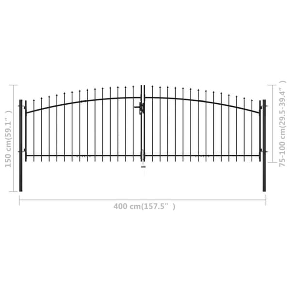 vidaXL Aitaportti keihäskärjillä 400x150 cm
