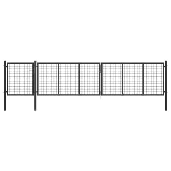 vidaXL Trädgårdsgrind stål 500x100 cm antracit