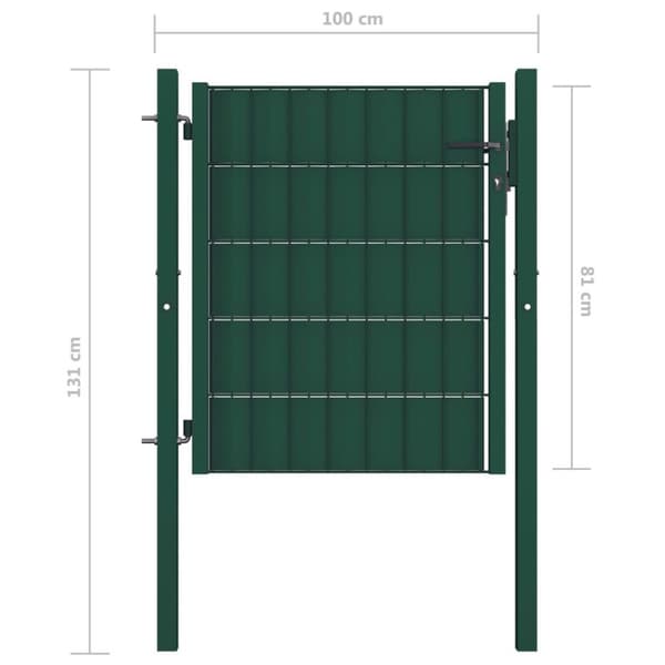 vidaXL Hageport PVC og stål 100x81 cm grønn