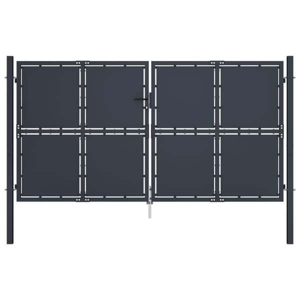 vidaXL Hageport stål 300x150 cm antrasitt
