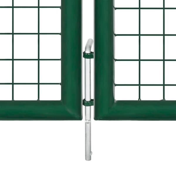 vidaXL Nettinghageport stål 390x125 cm grønn