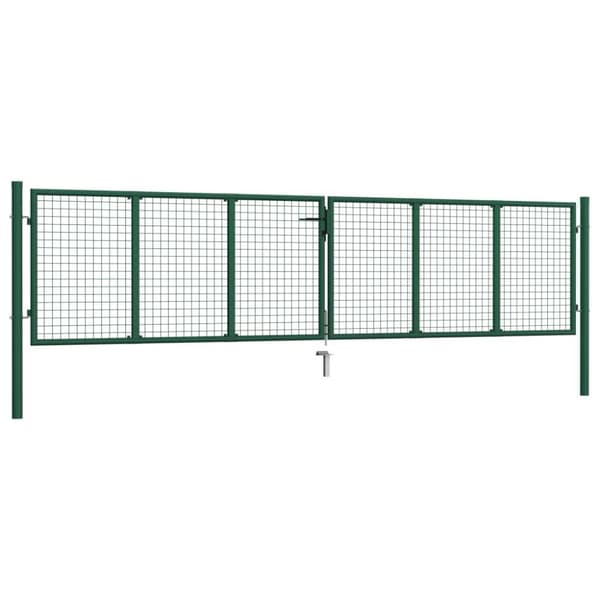 vidaXL Nettinghageport stål 390x125 cm grønn