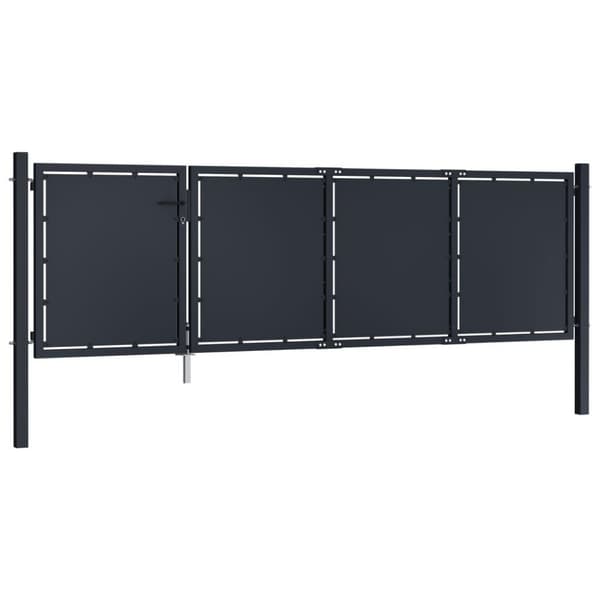 vidaXL Hageport stål 350x75 cm antrasitt