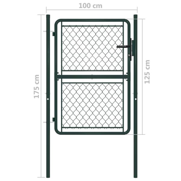 vidaXL Hageport stål 100x125 cm grønn