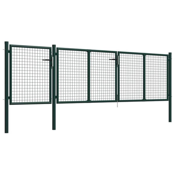 vidaXL Trädgårdsgrind stål 400x100 cm grön