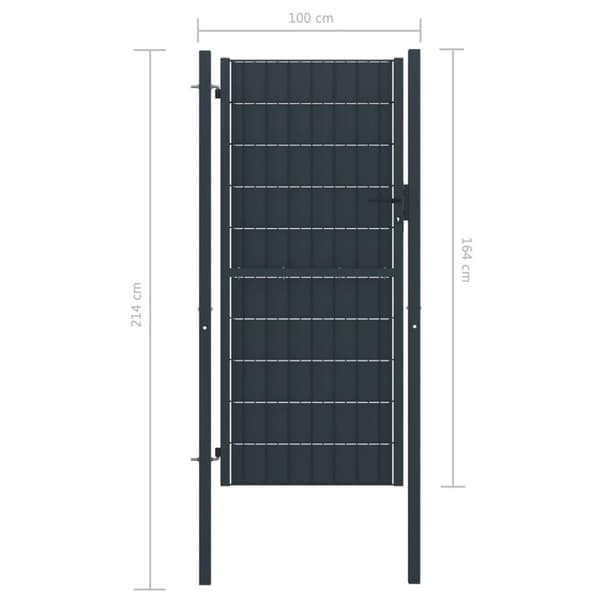 vidaXL Pihaportti PVC ja teräs 100x164 cm antrasiitti
