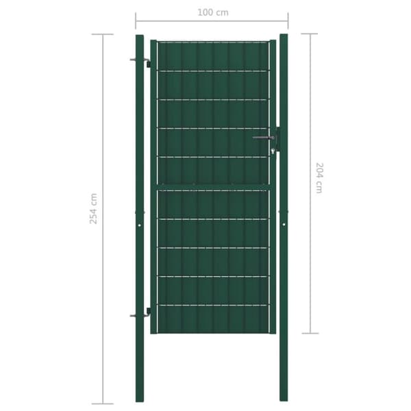 vidaXL Pihaportti PVC ja teräs 100x204 cm vihreä